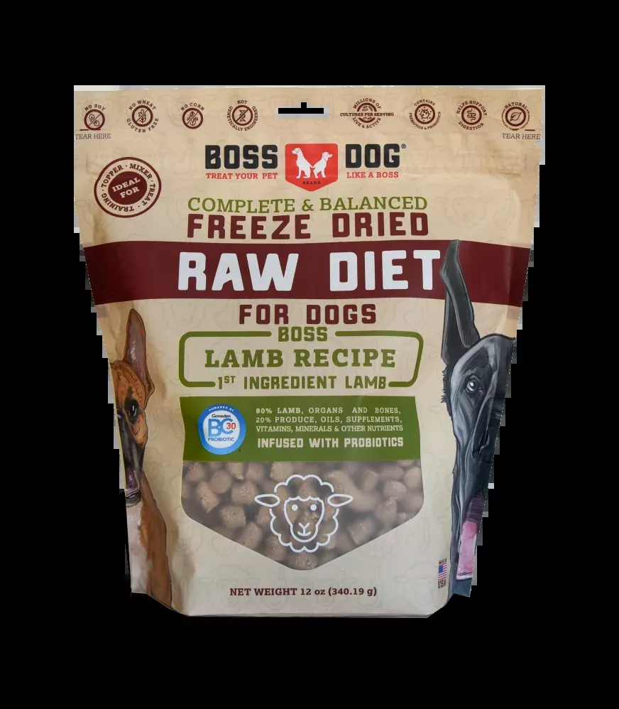 Boss Dog Brand Freeze Dried Raw Diet Lamb Recipe for Dog